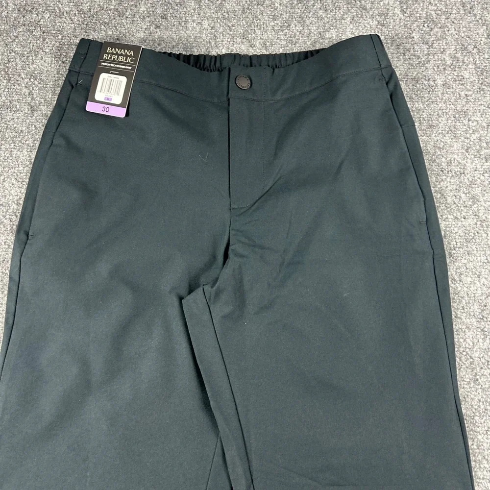 Banana Republic Motion‎ Tech Hybrid Pant Mens 30 Black Jogger Elastic Cuff NWT